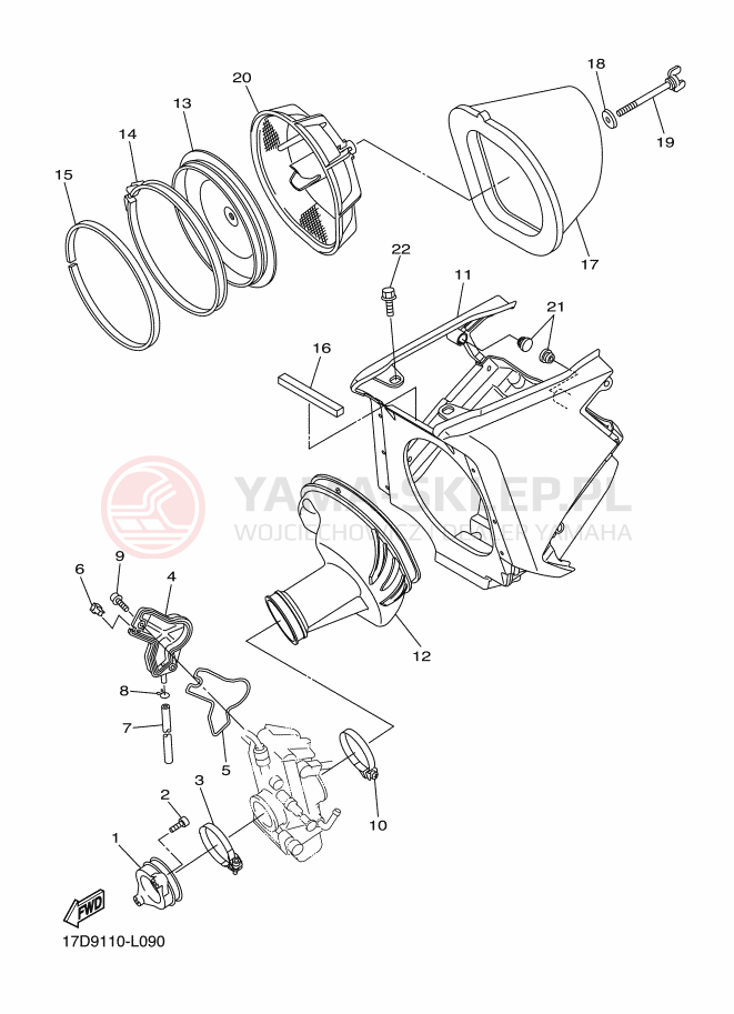 Schemat "Wtrysk paliwa" do Yamaha YZ250F