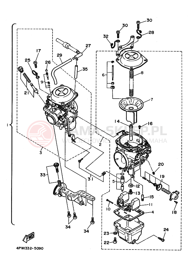 Schemat "Gaźnik" do Yamaha VIRAGO