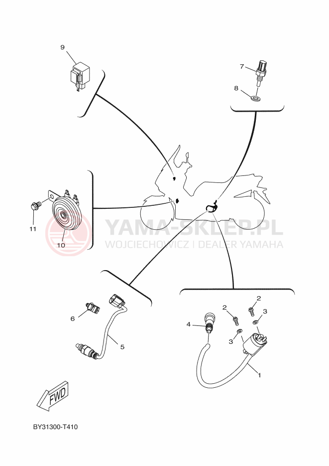 Schemat "układ elektryczny" do Yamaha X-MAX 300