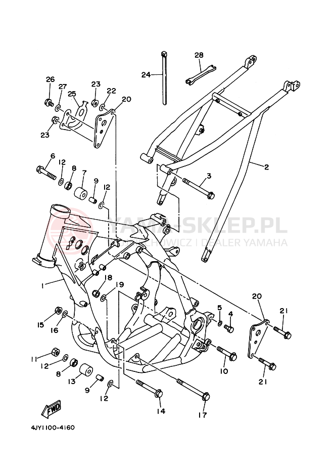 Schemat "rama" do Yamaha YZ125