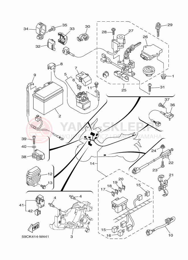 Schemat "układ elektryczny" do Yamaha XP500