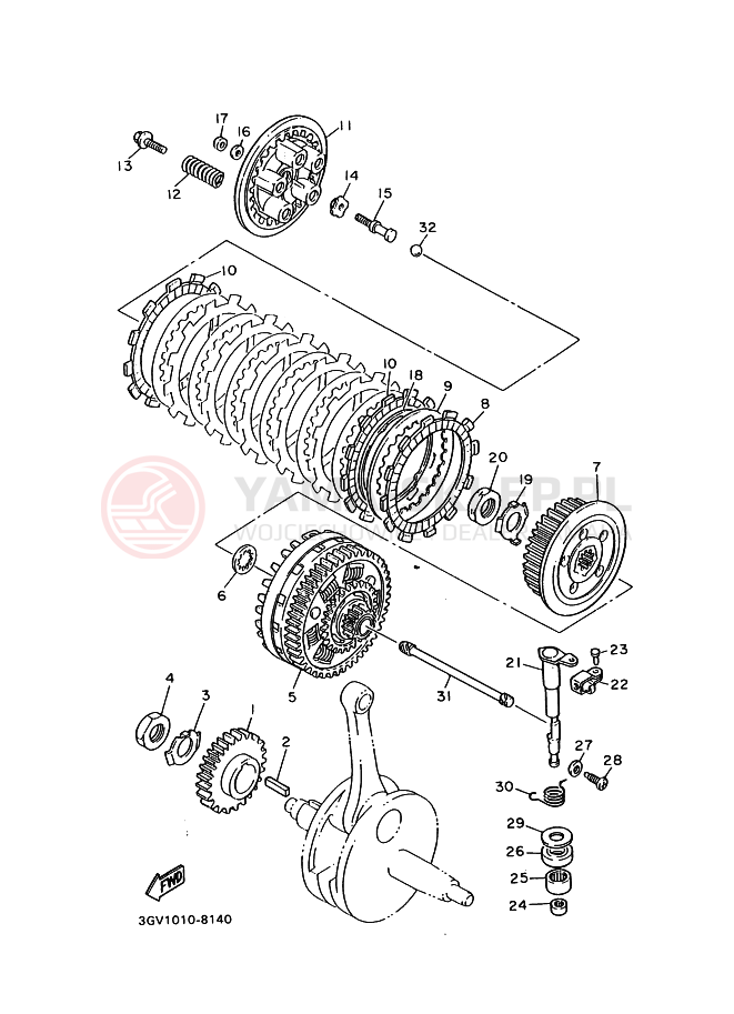 Schemat "sprzęgło" do Yamaha SRX400
