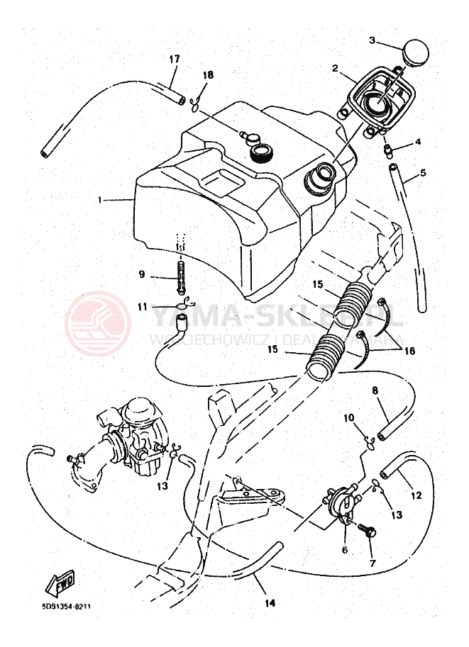 Schemat "ZBIORNIK PALIWA" do Yamaha SKYLINER