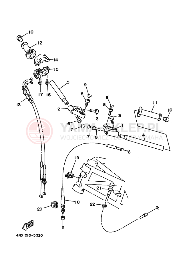 Schemat "Kierownica i osprzęt" do Yamaha TRX850