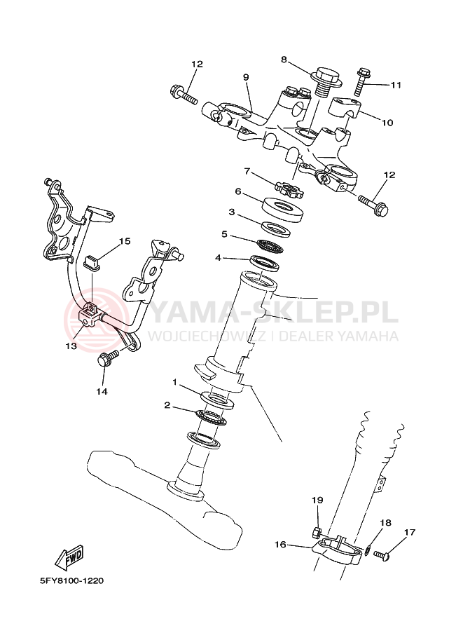 Schemat "Półki zawieszenia" do Yamaha TW200E TW200T