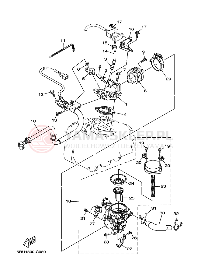 Schemat "Wtrysk paliwa" do Yamaha MAJESTY400