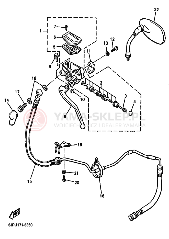 Schemat "Pompa hamulcowa przednia" do Yamaha VMX12 VMAX