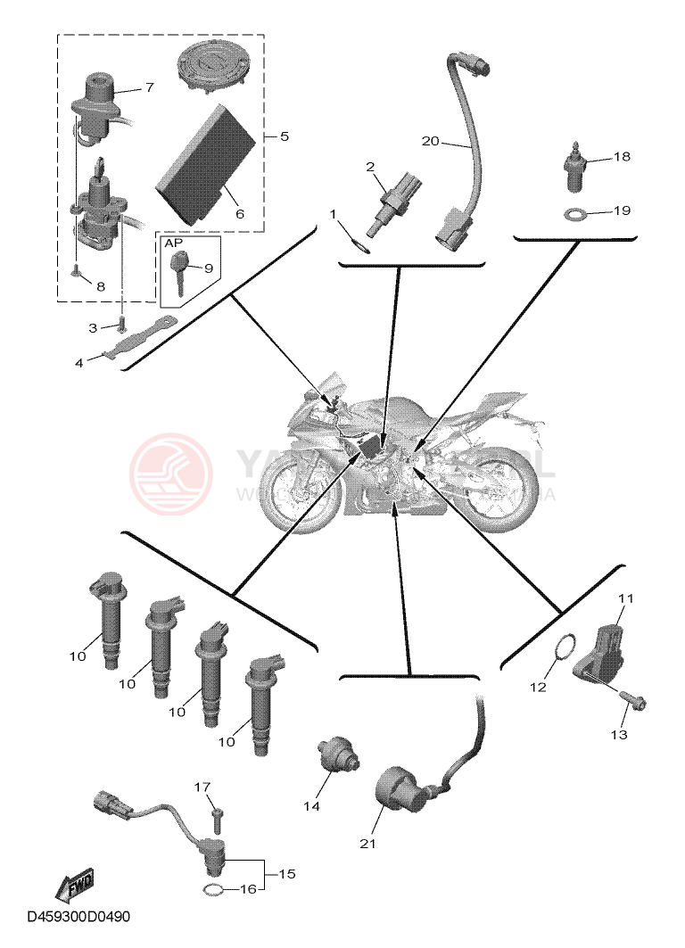 Schemat "układ elektryczny" do Yamaha R1