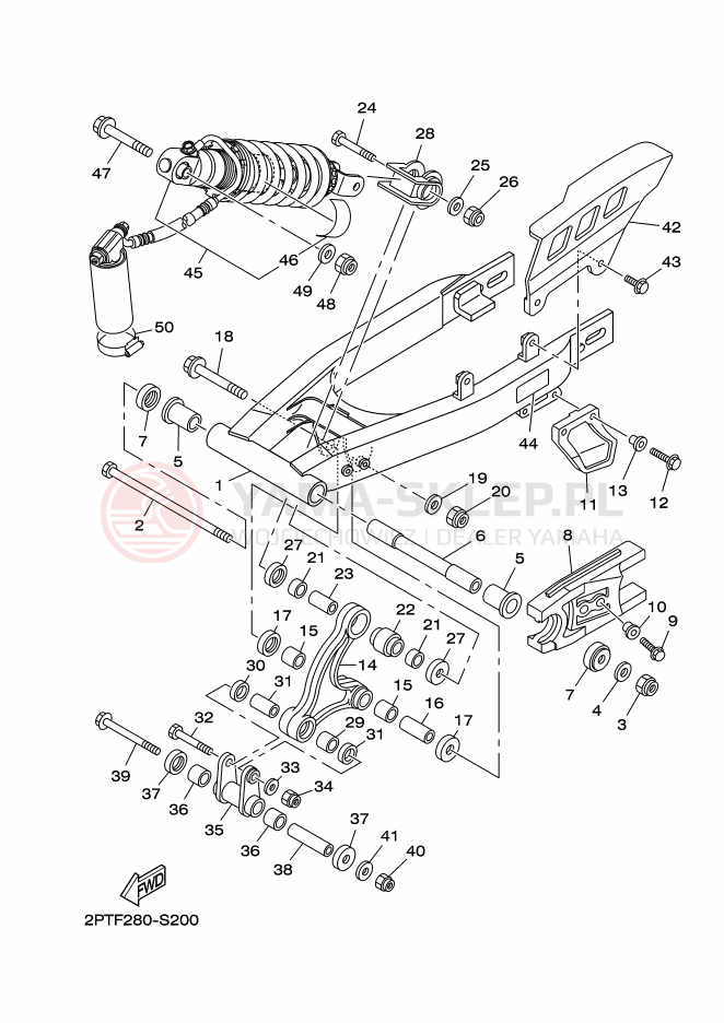 Schemat "wahacz" do Yamaha TT-R125LWE