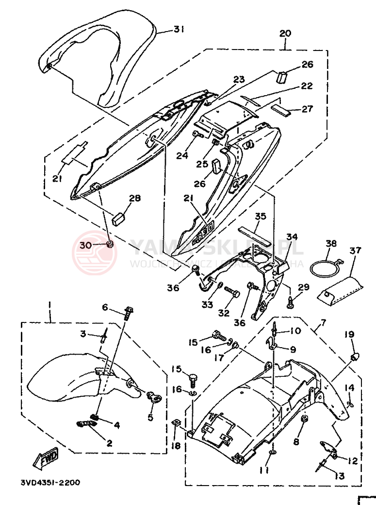 Schemat "błotnik" do Yamaha TDM850
