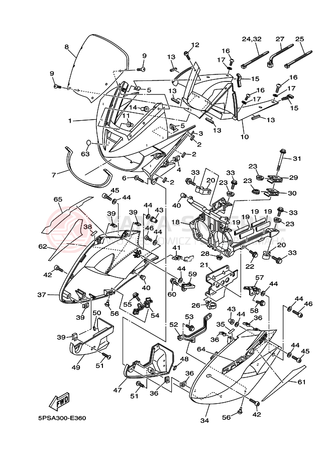 Schemat "elementy nadwozia" do Yamaha TDM900