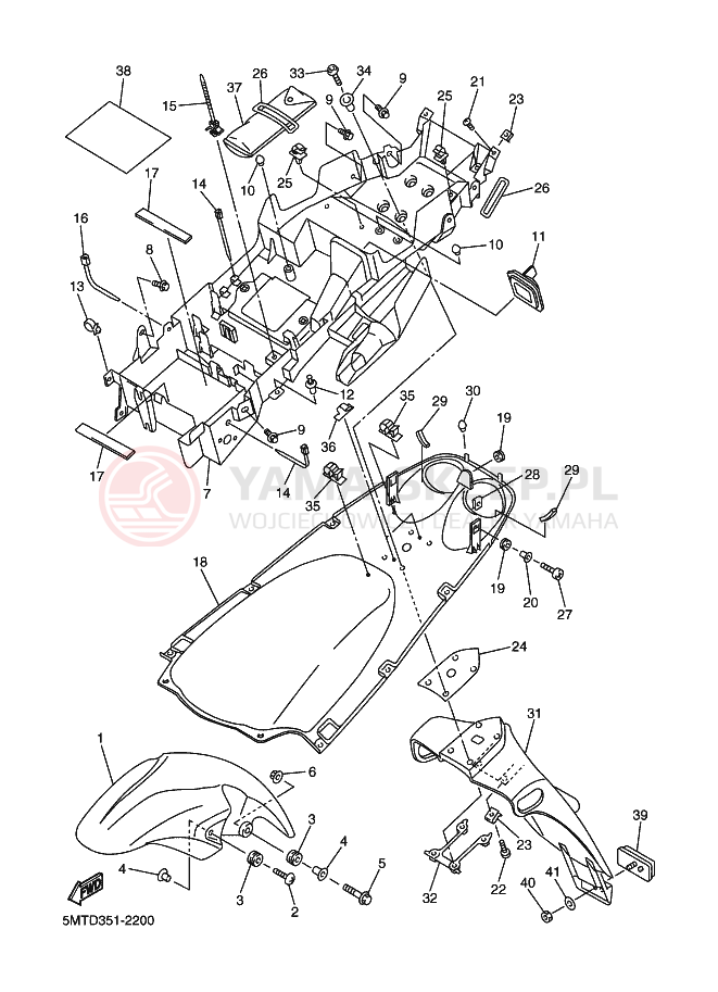 Schemat "błotnik" do Yamaha YZF-R6