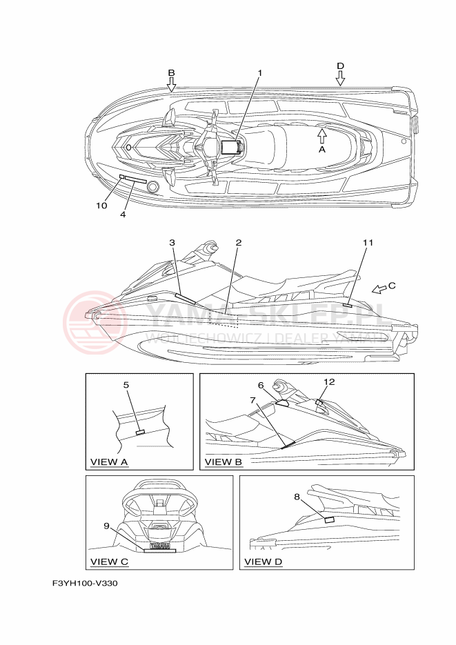 Schemat "naklejki" do Yamaha EX SPORT