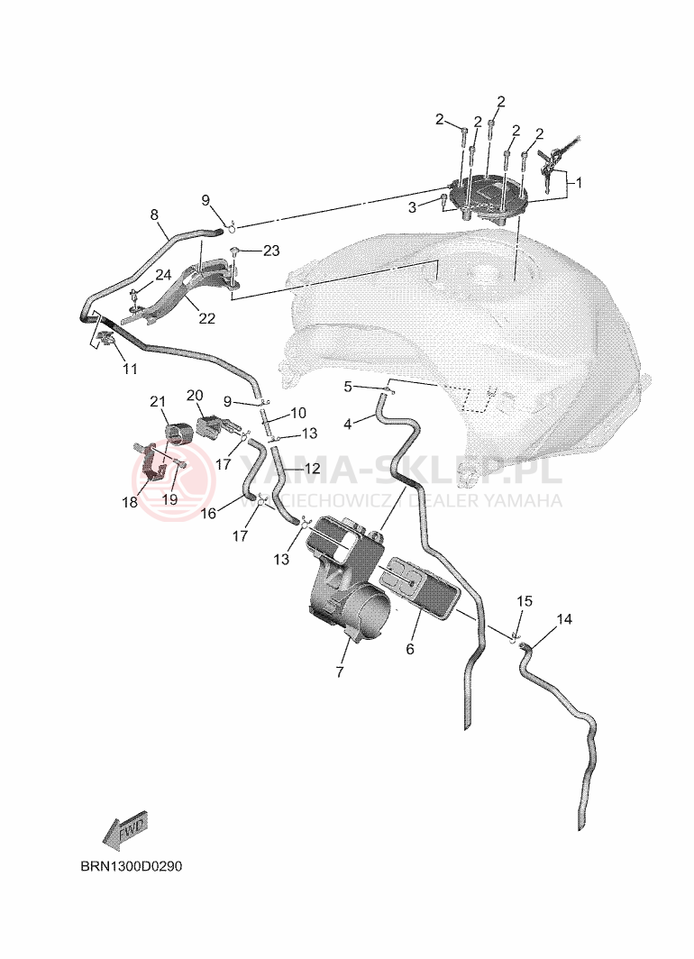 Schemat "ZBIORNIK PALIWA 2" do Yamaha TRACER 9 Y-AMT