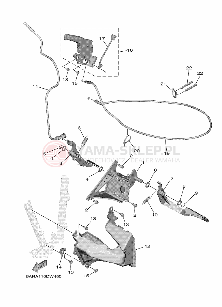 Schemat "PEDAL WIRE" do Yamaha YXF850E