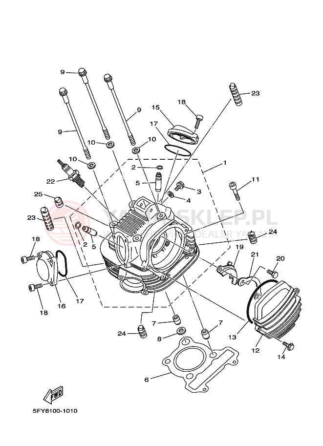 Schemat "głowica" do Yamaha TW200E TW200R
