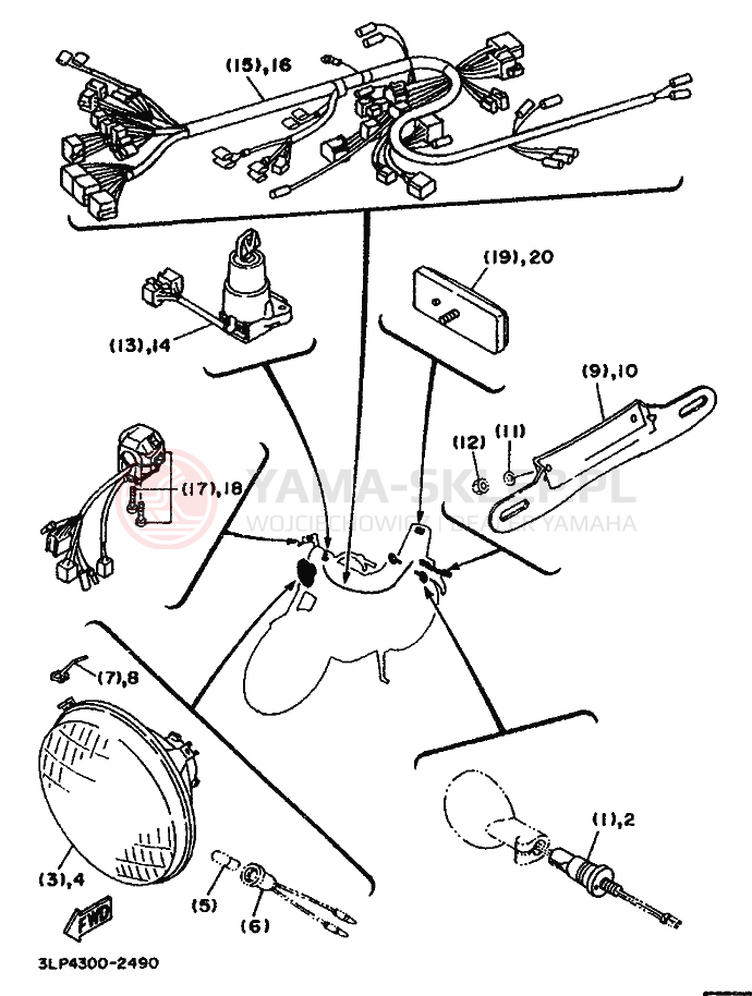 Schemat "układ elektryczny" do Yamaha XV1100 VIRAGO