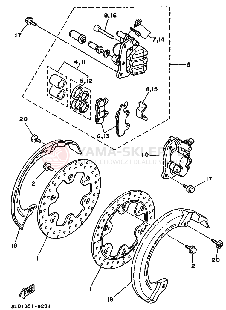 Schemat "Koło przód" do Yamaha XTZ750 SUPERTENERE