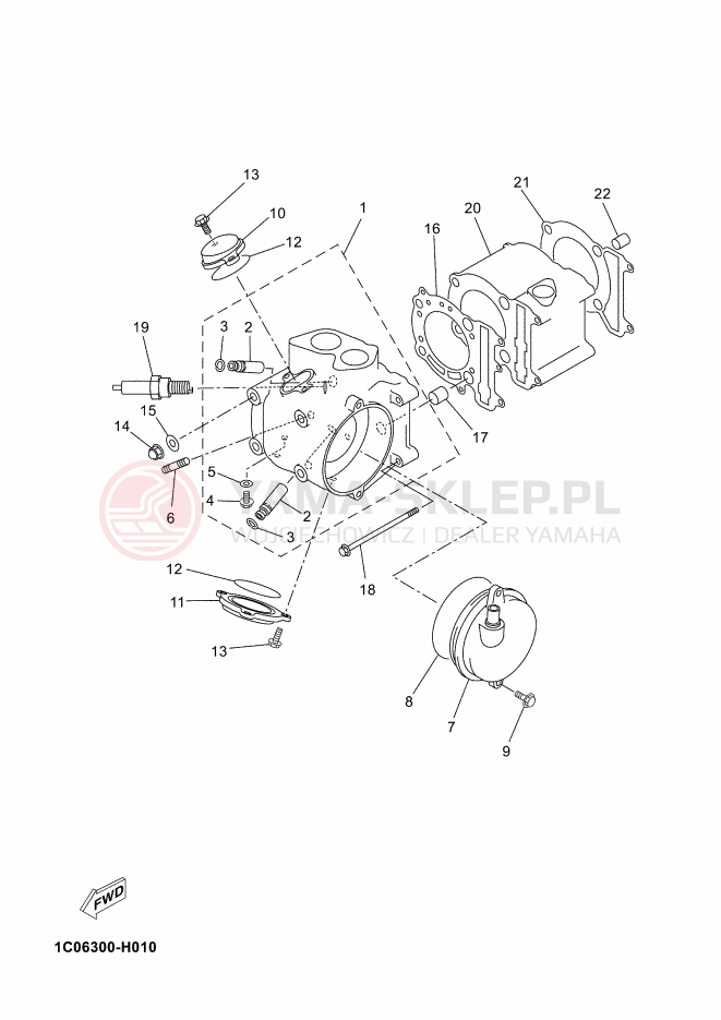 Schemat "cylinder" do Yamaha X-MAX 250