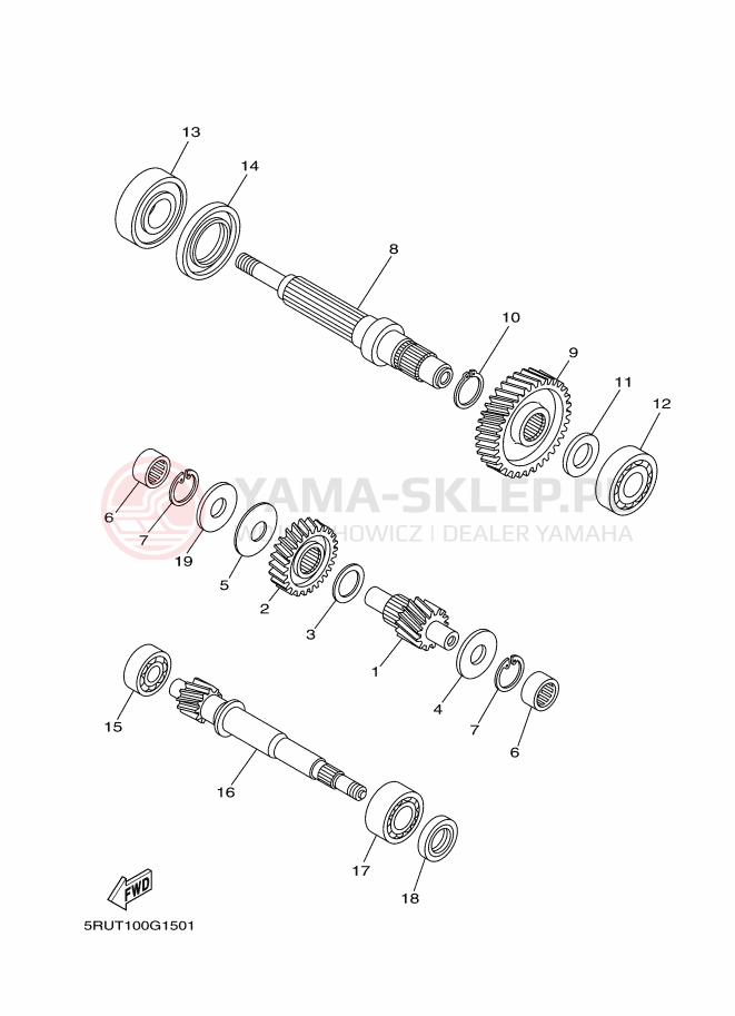 Schemat "Skrzynia biegów " do Yamaha MAJESTY400