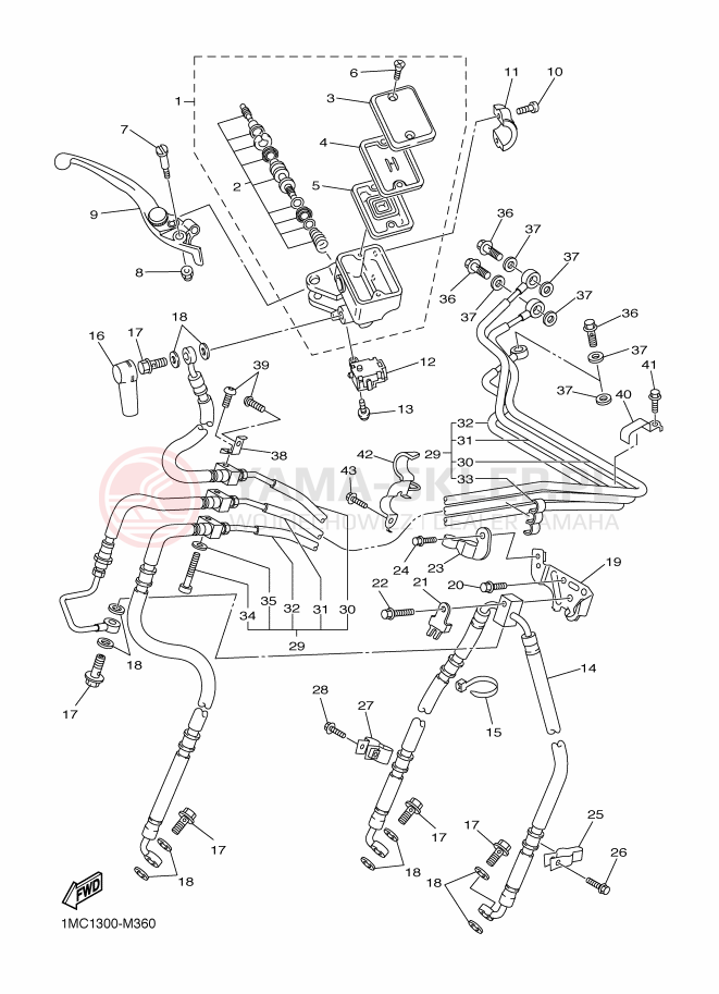 Schemat "Pompa hamulcowa przednia" do Yamaha FJR1300A
