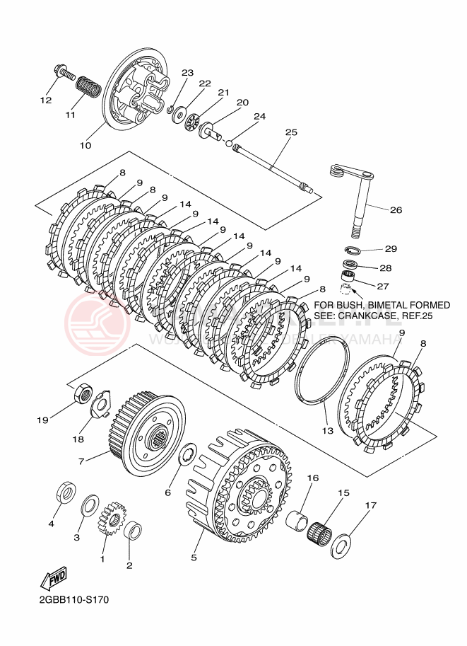 Schemat "sprzęgło" do Yamaha WR250F