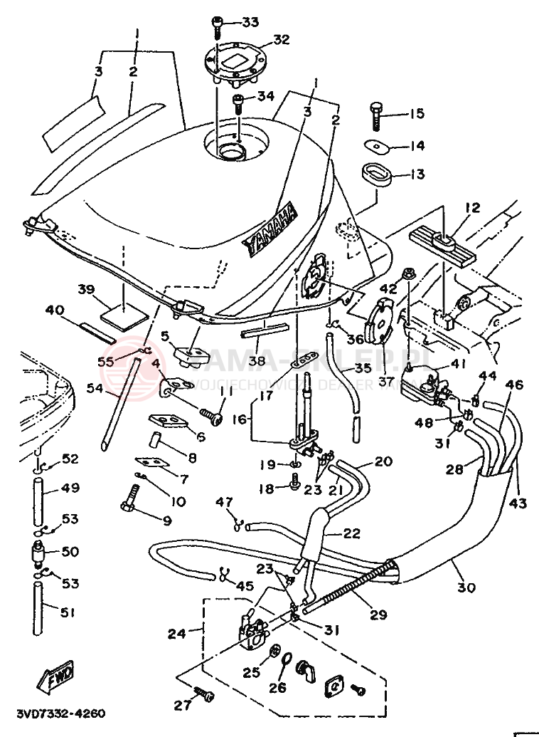 Schemat "zbiornik paliwa" do Yamaha TDM850
