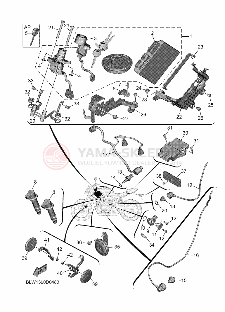 Schemat "układ elektryczny" do Yamaha MT-07 35KW