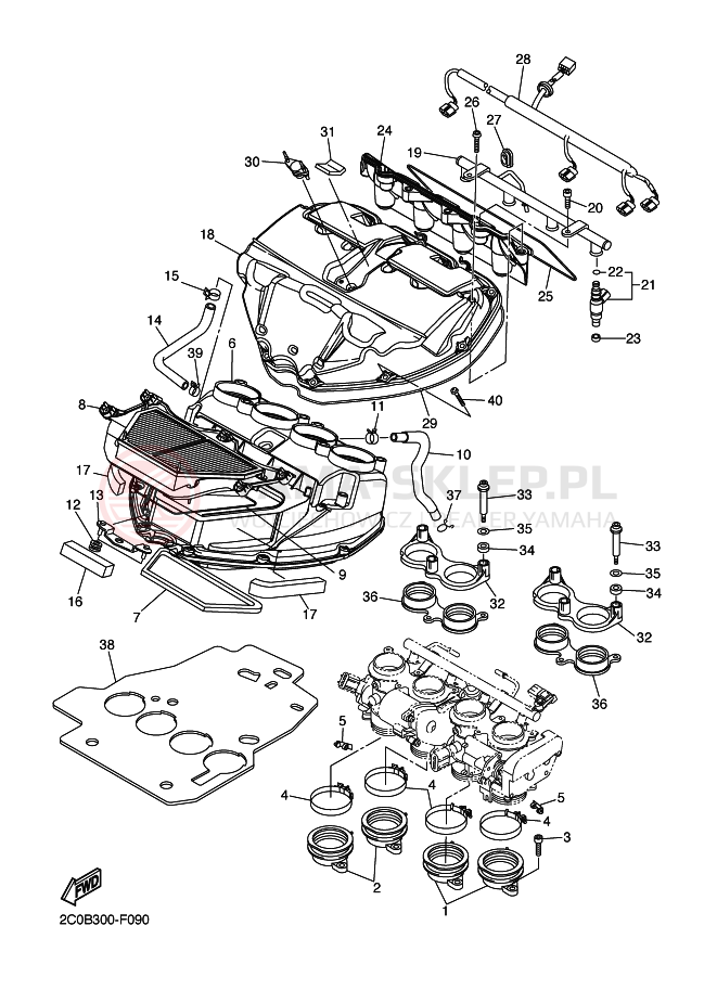 Schemat "Wtrysk paliwa" do Yamaha YZF-R6