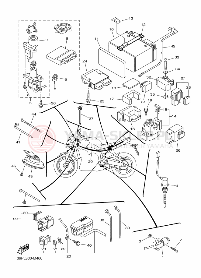 Schemat "układ elektryczny" do Yamaha FZ8