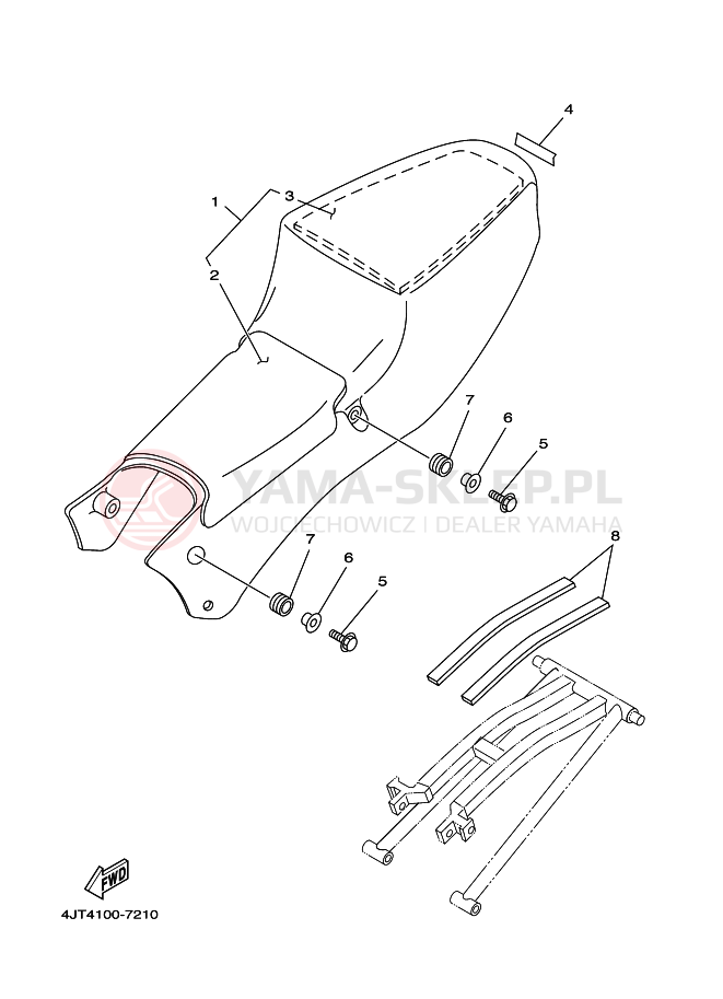 Schemat "siedzenie" do Yamaha TZ125