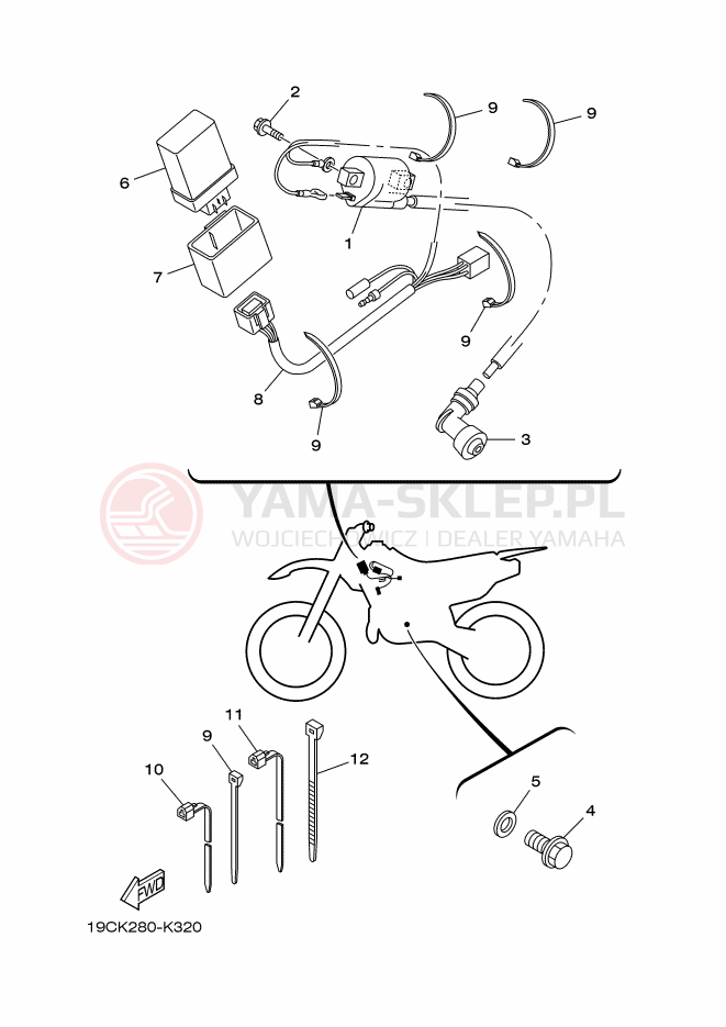 Schemat "układ elektryczny" do Yamaha TT-R125LW