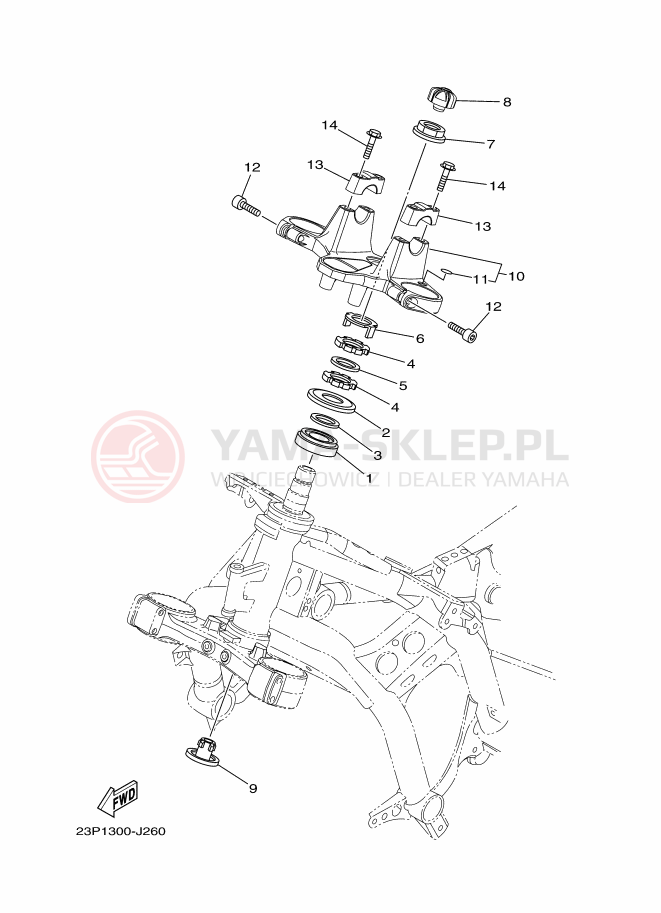 Schemat "Półki zawieszenia" do Yamaha XT1200Z