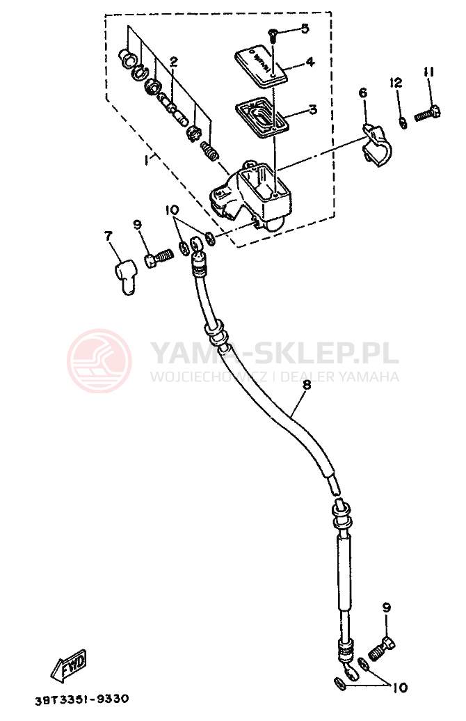 Schemat "CYLINDER MASTER" do Yamaha XV535 VIRAGO