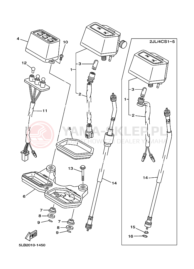 Schemat "licznik" do Yamaha TW200