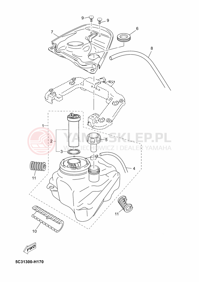 Schemat "zbiornik paliwa" do Yamaha NEOS 4