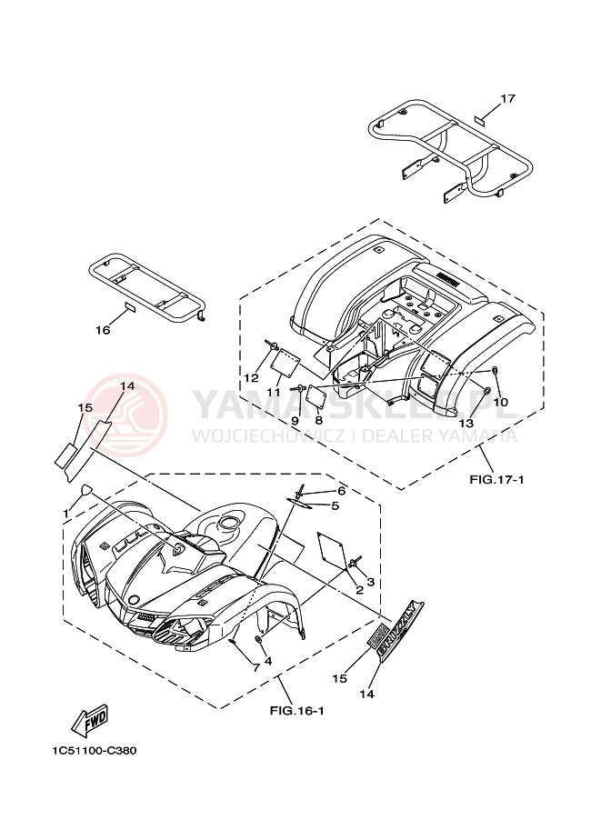 Schemat "naklejki" do Yamaha GRIZZLY