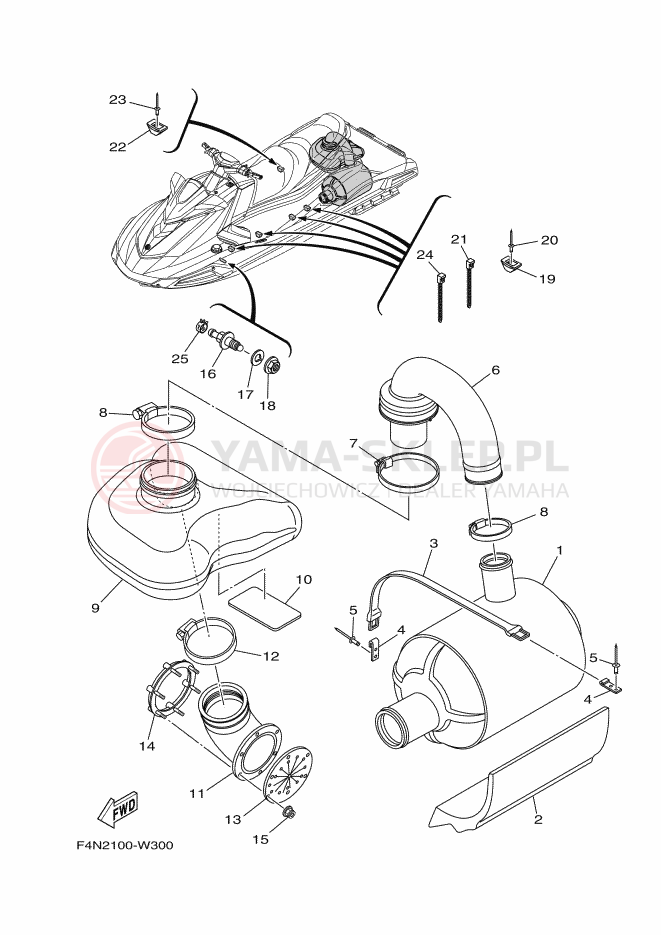 Schemat "wydech" do Yamaha VX1050C-X