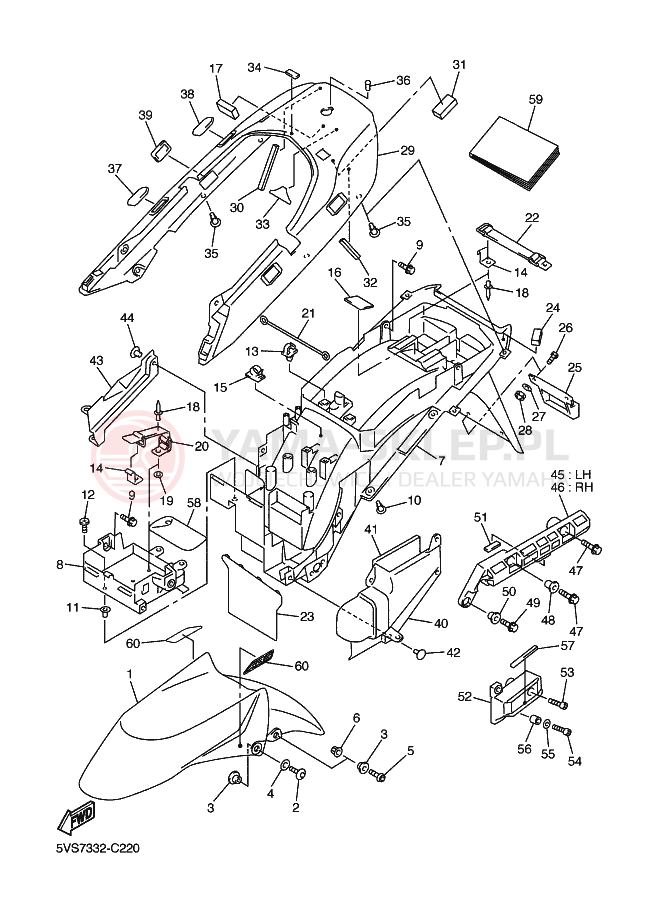 Schemat "błotnik" do Yamaha FJR1300A