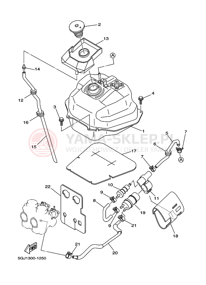 Schemat "zbiornik paliwa" do Yamaha TMAX