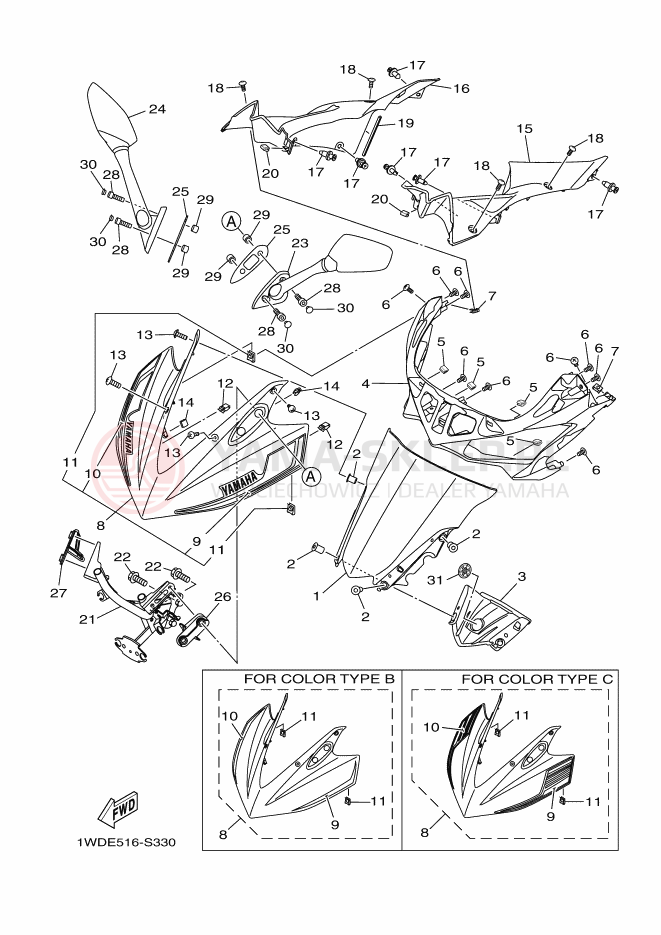 Schemat "Szyba" do Yamaha YZF-R25