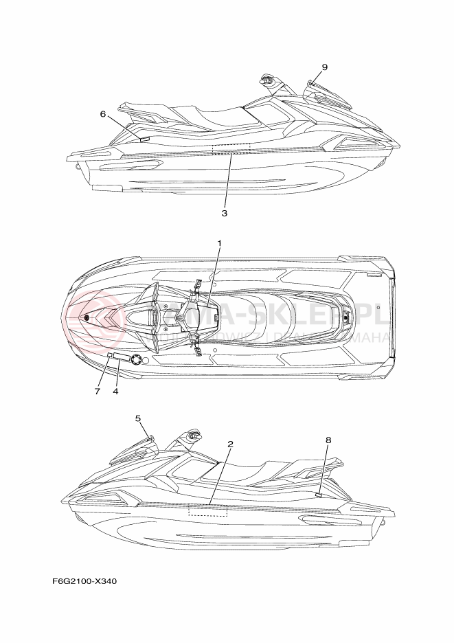 Schemat "naklejki" do Yamaha VX1050G-X