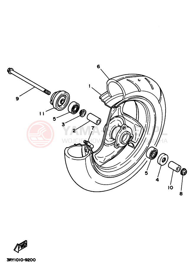 Schemat "Koło przód" do Yamaha YG50Z JOG Z