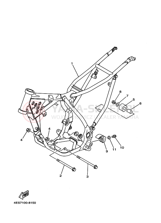 Schemat "rama" do Yamaha YZ80