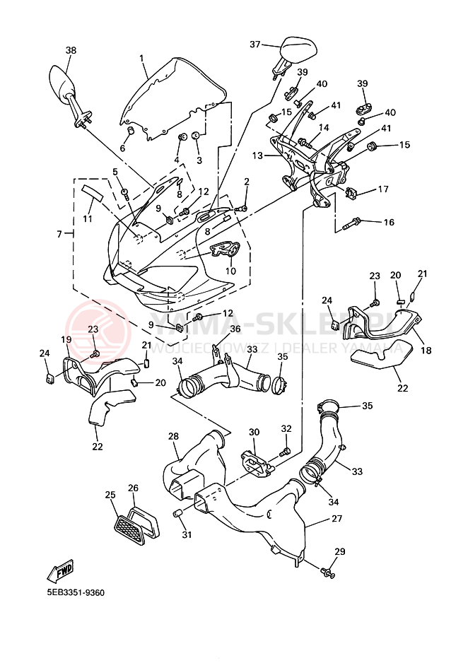 Schemat "elementy nadwozia" do Yamaha YZF-R6 R6