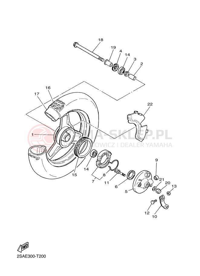 Schemat "Koło przód" do Yamaha PW50