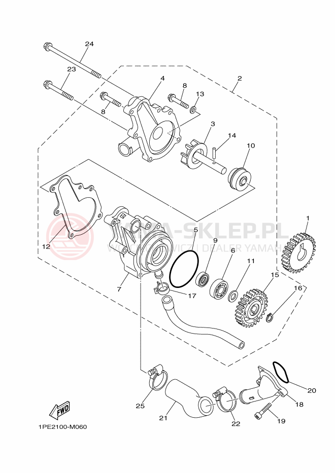 Schemat "Pompa wody" do Yamaha YFM700RSE
