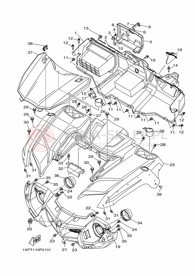 Schemat "PRZEDNI BŁOTNIK" do Yamaha VIKING