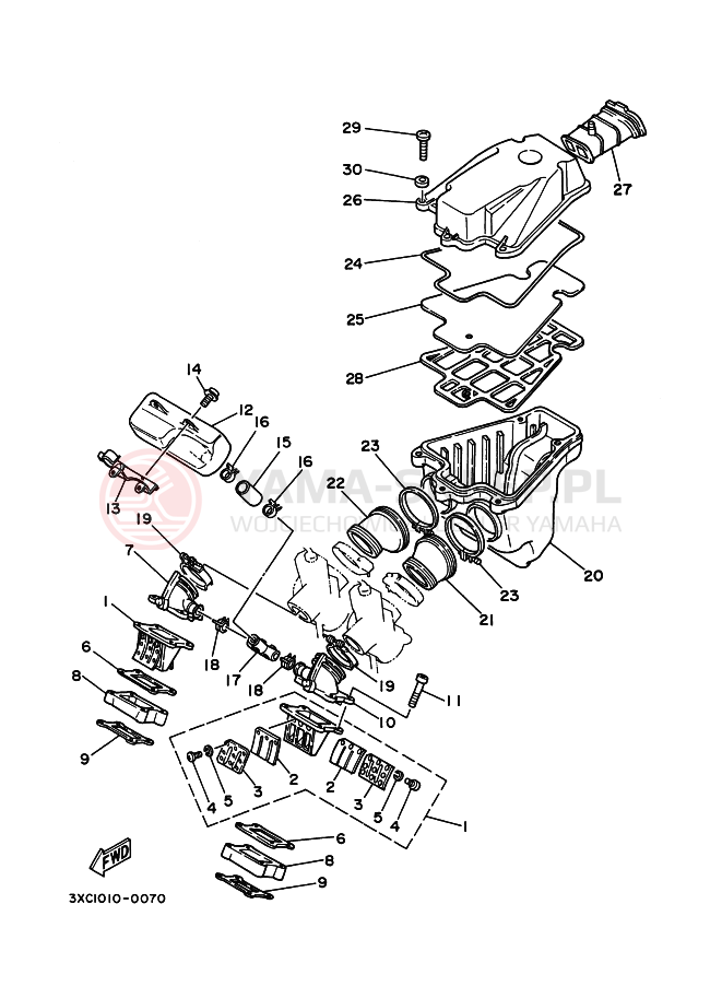Schemat "Wtrysk paliwa" do Yamaha R1-Z