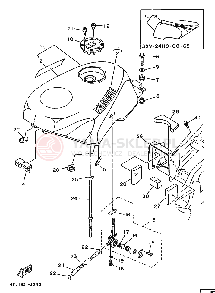 Schemat "zbiornik paliwa" do Yamaha TZR125